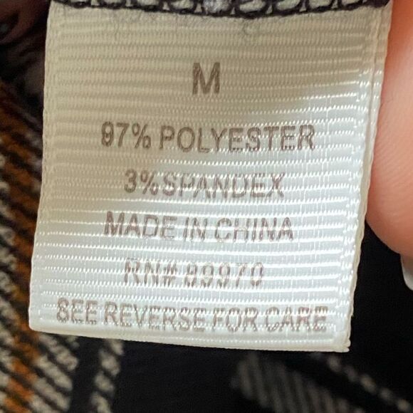 Eden & Olivia Black Shirt Button Down Plaid Size M - Picture 8 of 8